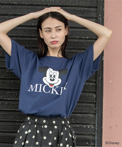 GOOD ROCK SPEED(グッドロックスピード)の「◆【GOOD ROCK SPEED/グット ロック スピード別注】ミッキーマウス/Tシャツ(Tシャツ/カットソー・レディース・ネイビー/ワインレッド/ホワイト系・99)」の8枚目の写真