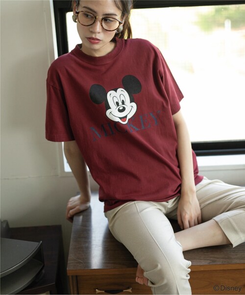 GOOD ROCK SPEED(グッドロックスピード)の「◆【GOOD ROCK SPEED/グット ロック スピード別注】ミッキーマウス/Tシャツ(Tシャツ/カットソー・レディース・ネイビー/ワインレッド/ホワイト系・99)」の14枚目の写真