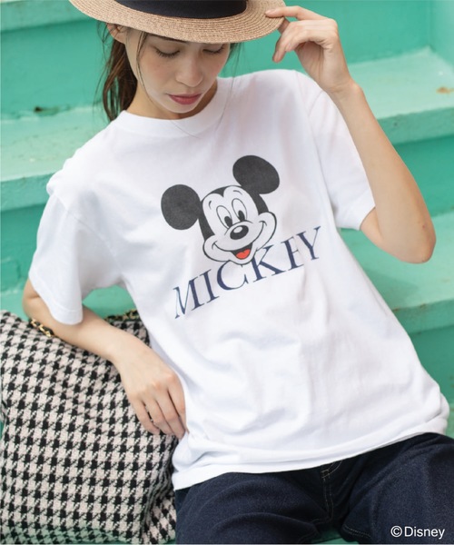 GOOD ROCK SPEED(グッドロックスピード)の「◆【GOOD ROCK SPEED/グット ロック スピード別注】ミッキーマウス/Tシャツ(Tシャツ/カットソー・レディース・ネイビー/ワインレッド/ホワイト系・99)」の2枚目の写真