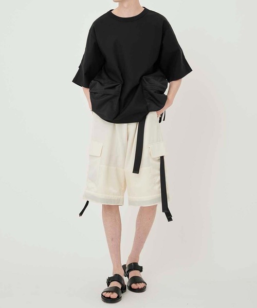 UNITED TOKYO(ユナイテッドトウキョウ)の「LIMONTA×TWIST WOOL カーゴショーツ(その他パンツ・メンズ・ブラック/ホワイト・1/2)」の3枚目の写真