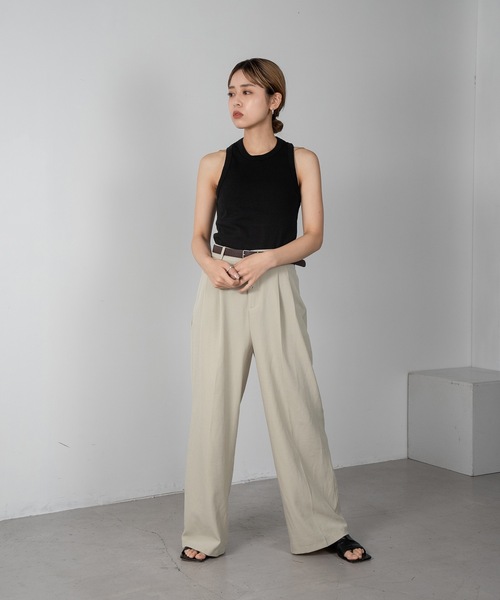 Amiur（エミレ）の「american sleeve tops（タンクトップ・レディース・ブラック/チャコールグレー/クリーム・FREE）」の9枚目の写真