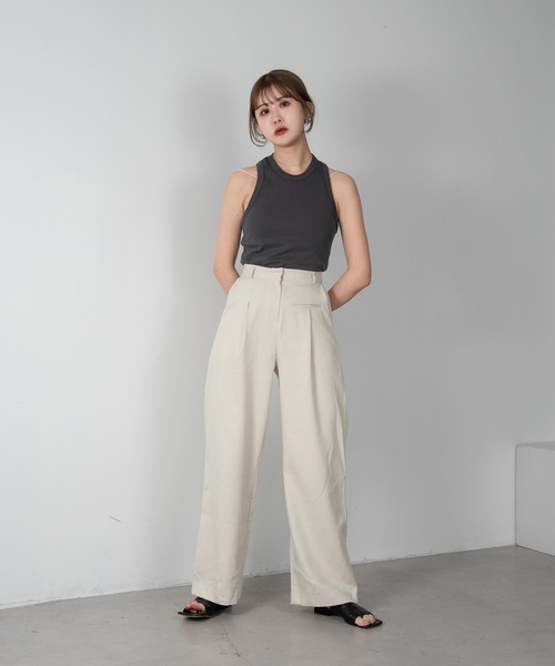 Amiur（エミレ）の「american sleeve tops（タンクトップ・レディース・ブラック/チャコールグレー/クリーム・FREE）」の8枚目の写真