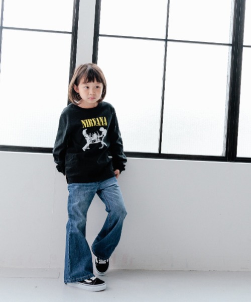 LOWRYS FARM（ローリーズファーム）の「ＮＩＲＶＡＮＡロンＴ　970464（Tシャツ/カットソー・キッズ・ホワイト/チャコールグレー/ダークグレー・110cm/130cm/150cm）」の17枚目の写真