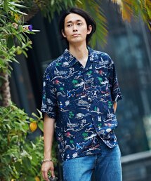 【taru】パリサンジェルマン パーム ホリゾンタル柄 アロハシャツ taru様専用】パリサンジェルマン パーム ホリゾンタル柄 アロハ