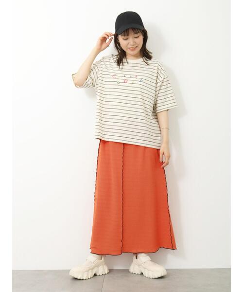ehka sopo（エヘカソポ）の「ボーダー刺繍Tシャツ（Tシャツ