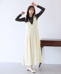 BLUEEAST | コットン＆ツイードフレアジャンスカ(ジャンパースカート)