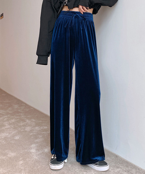 c.u.l（シーユーエル）の「ベロアパンツ culw553（その他パンツ・レディース・ブラック/ブルー・L/M/XL）」の3枚目の写真