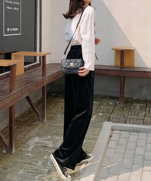 c.u.l（シーユーエル）の「ベロアパンツ culw553（その他パンツ・レディース・ブラック/ブルー・L/M/XL）」の6枚目の写真