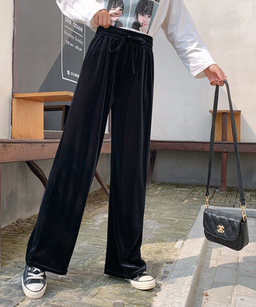 c.u.l（シーユーエル）の「ベロアパンツ culw553（その他パンツ・レディース・ブラック/ブルー・L/M/XL）」の7枚目の写真