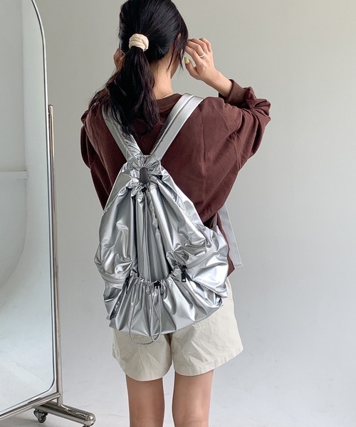 Chick（チック）の「ドローストリングナップザック（バックパック/リュック・レディース・シルバー/ブラック・FREE）」の16枚目の写真