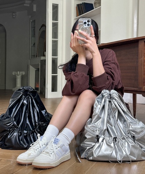 Chick（チック）の「ドローストリングナップザック（バックパック/リュック・レディース・シルバー/ブラック・FREE）」の13枚目の写真