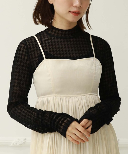 archives(アルシーヴ)の「H/N千鳥フロッキーチュールTOPS(Tシャツ/カットソー・レディース・オフホワイト/ブラック/ホワイト・MEDIUM)」の12枚目の写真