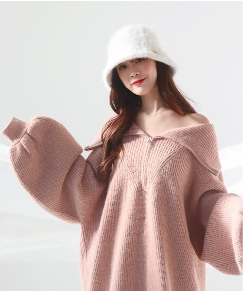 2wayニットセーター X-girl（エックスガール）の「ZEBRA 2WAY KNIT CARDIGAN（ニット