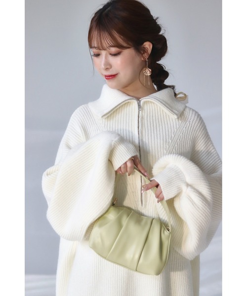 mellowneon（メロウネオン）の「2wayジッパーボリュームニット（ニット/セーター・レディース・ブルー/ピンク/アイボリー・FREE）」の14枚目の写真