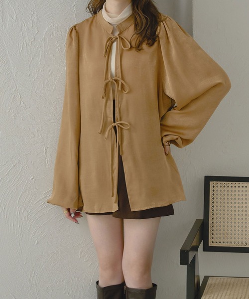 Ambre Neige(アンブルネージュ)の「【前後2WAY】ヴィンテージサテンブラウス/WEB/EC限定商品(シャツ/ブラウス・レディース・ピンク/ライトブラウン/アイボリー・FREE)」の11枚目の写真