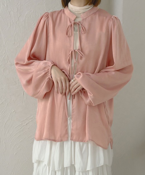 Ambre Neige(アンブルネージュ)の「【前後2WAY】ヴィンテージサテンブラウス/WEB/EC限定商品(シャツ/ブラウス・レディース・ピンク/ライトブラウン/アイボリー・FREE)」の21枚目の写真