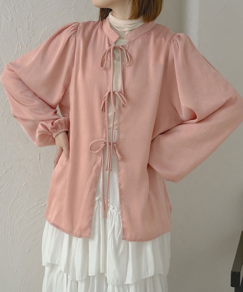 Ambre Neige(アンブルネージュ)の「【前後2WAY】ヴィンテージサテンブラウス/WEB/EC限定商品(シャツ/ブラウス・レディース・ピンク/ライトブラウン/アイボリー・FREE)」の20枚目の写真