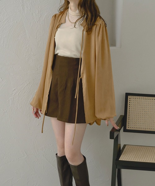 Ambre Neige(アンブルネージュ)の「【前後2WAY】ヴィンテージサテンブラウス/WEB/EC限定商品(シャツ/ブラウス・レディース・ピンク/ライトブラウン/アイボリー・FREE)」の14枚目の写真
