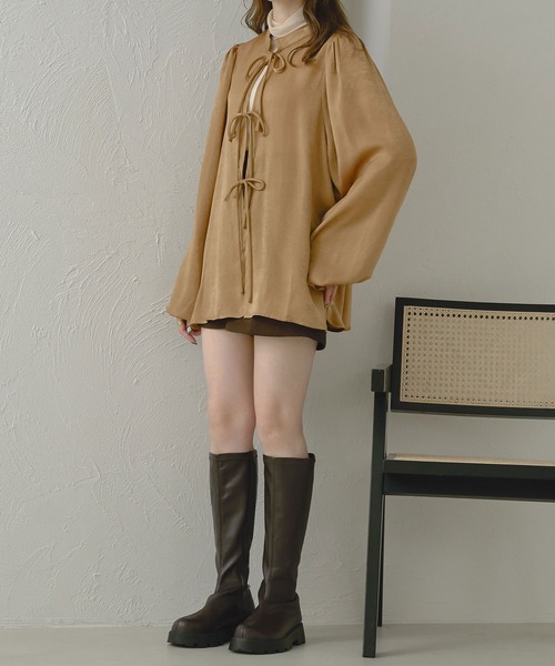 Ambre Neige(アンブルネージュ)の「【前後2WAY】ヴィンテージサテンブラウス/WEB/EC限定商品(シャツ/ブラウス・レディース・ピンク/ライトブラウン/アイボリー・FREE)」の16枚目の写真