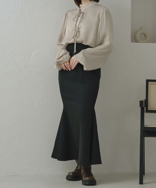Ambre Neige(アンブルネージュ)の「【前後2WAY】ヴィンテージサテンブラウス/WEB/EC限定商品(シャツ/ブラウス・レディース・ピンク/ライトブラウン/アイボリー・FREE)」の9枚目の写真