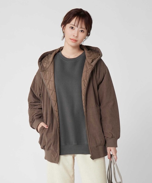 BACK NUMBER（バックナンバー）の「【BACK NUMBER】コーデュロイフードアウター（その他アウター・レディース・ベージュ/オフホワイト・M/L）」の2枚目の写真