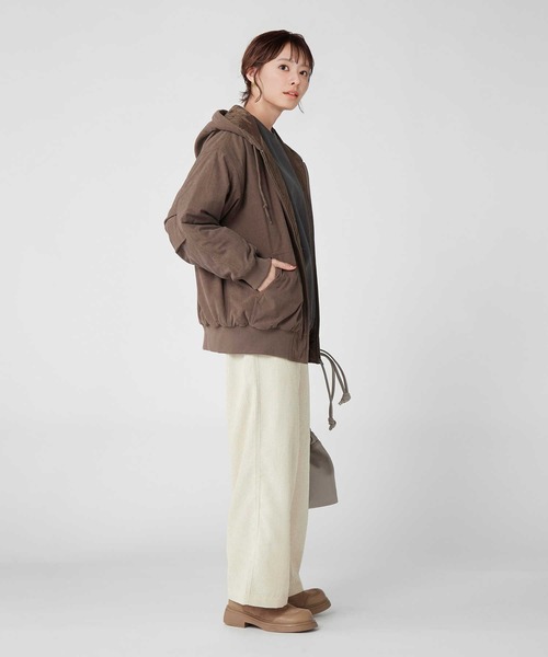 BACK NUMBER（バックナンバー）の「【BACK NUMBER】コーデュロイフードアウター（その他アウター・レディース・ベージュ/オフホワイト・M/L）」の10枚目の写真