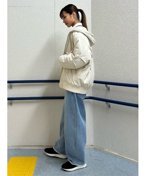 BACK NUMBER（バックナンバー）の「【BACK NUMBER】コーデュロイフードアウター（その他アウター・レディース・ベージュ/オフホワイト・M/L）」の22枚目の写真