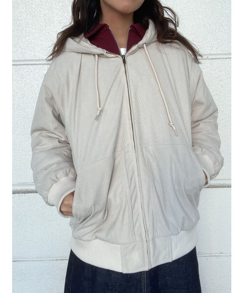 BACK NUMBER（バックナンバー）の「【BACK NUMBER】コーデュロイフードアウター（その他アウター・レディース・ベージュ/オフホワイト・M/L）」の19枚目の写真