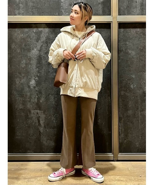 BACK NUMBER（バックナンバー）の「【BACK NUMBER】コーデュロイフードアウター（その他アウター・レディース・ベージュ/オフホワイト・M/L）」の17枚目の写真