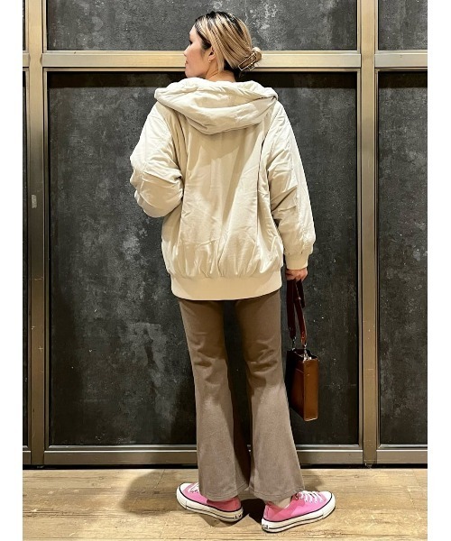 BACK NUMBER（バックナンバー）の「【BACK NUMBER】コーデュロイフードアウター（その他アウター・レディース・ベージュ/オフホワイト・M/L）」の15枚目の写真