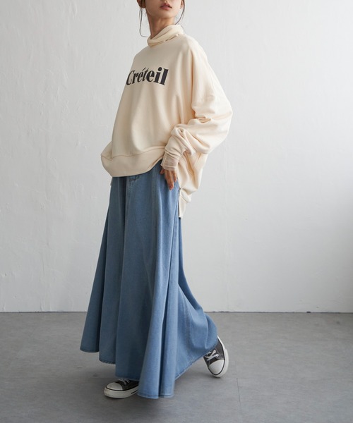 LBC（エルビーシー）の「裏毛ゆるプルオーバー（スウェット・レディース・オフホワイト/チャコールグレー/パープル・M）」の10枚目の写真