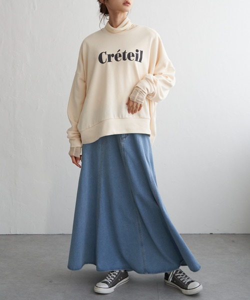 LBC（エルビーシー）の「裏毛ゆるプルオーバー（スウェット・レディース・オフホワイト/チャコールグレー/パープル・M）」の11枚目の写真