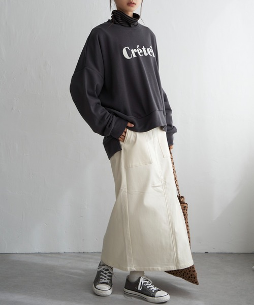 LBC（エルビーシー）の「裏毛ゆるプルオーバー（スウェット・レディース・オフホワイト/チャコールグレー/パープル・M）」の12枚目の写真