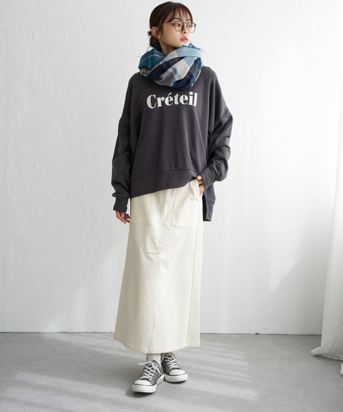 LBC（エルビーシー）の「裏毛ゆるプルオーバー（スウェット・レディース・オフホワイト/チャコールグレー/パープル・M）」の14枚目の写真