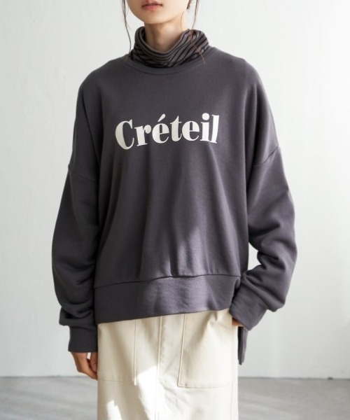 LBC（エルビーシー）の「裏毛ゆるプルオーバー（スウェット・レディース・オフホワイト/チャコールグレー/パープル・M）」の7枚目の写真