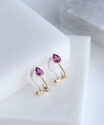 K10 誕生石 クリップイヤリング 1月/ロードライトガーネット［queite］