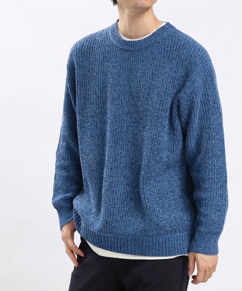 GLOBAL WORK Smile Seed Store（グローバルワーク スマイルシードストア）の「モールニットレイヤード/973826（ニット/セーター・メンズ・ネイビー/ブルー系その他4/アイボリー・LARGE/X-LARGE/SMALL/MEDIUM）」の3枚目の写真