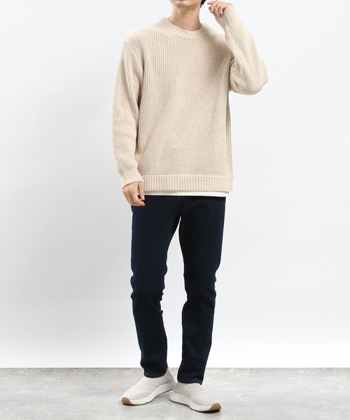 GLOBAL WORK Smile Seed Store（グローバルワーク スマイルシードストア）の「モールニットレイヤード/973826（ニット/セーター・メンズ・ネイビー/ブルー系その他4/アイボリー・LARGE/X-LARGE/SMALL/MEDIUM）」の20枚目の写真