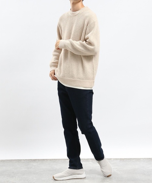 GLOBAL WORK Smile Seed Store（グローバルワーク スマイルシードストア）の「モールニットレイヤード/973826（ニット/セーター・メンズ・ネイビー/ブルー系その他4/アイボリー・LARGE/X-LARGE/SMALL/MEDIUM）」の21枚目の写真