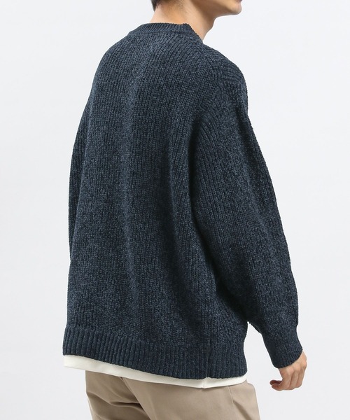GLOBAL WORK Smile Seed Store（グローバルワーク スマイルシードストア）の「モールニットレイヤード/973826（ニット/セーター・メンズ・ネイビー/ブルー系その他4/アイボリー・LARGE/X-LARGE/SMALL/MEDIUM）」の4枚目の写真