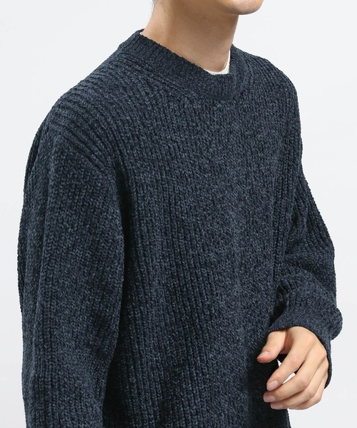 GLOBAL WORK Smile Seed Store（グローバルワーク スマイルシードストア）の「モールニットレイヤード/973826（ニット/セーター・メンズ・ネイビー/ブルー系その他4/アイボリー・LARGE/X-LARGE/SMALL/MEDIUM）」の5枚目の写真
