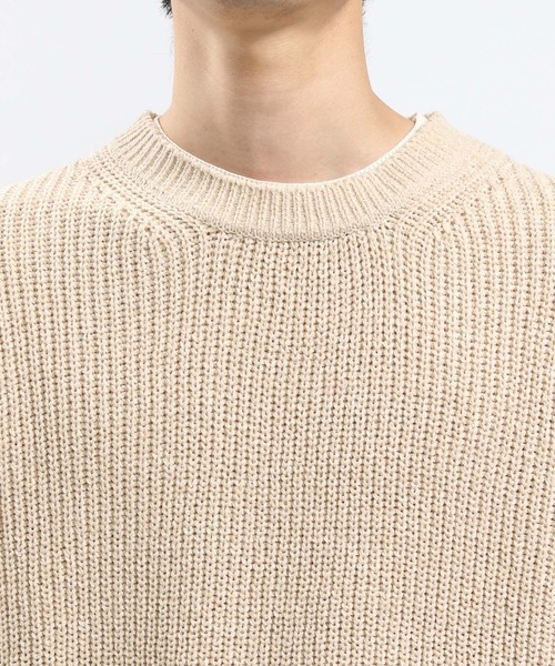 GLOBAL WORK Smile Seed Store（グローバルワーク スマイルシードストア）の「モールニットレイヤード/973826（ニット/セーター・メンズ・ネイビー/ブルー系その他4/アイボリー・LARGE/X-LARGE/SMALL/MEDIUM）」の11枚目の写真