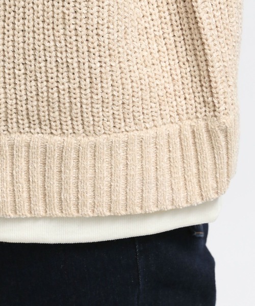 GLOBAL WORK Smile Seed Store（グローバルワーク スマイルシードストア）の「モールニットレイヤード/973826（ニット/セーター・メンズ・ネイビー/ブルー系その他4/アイボリー・LARGE/X-LARGE/SMALL/MEDIUM）」の14枚目の写真