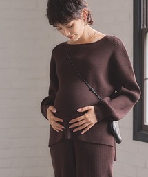 Rosemadame（ローズマダム）の「ボリュームスリーブリブニットプルオーバー（マタニティ/授乳服)授乳楽々 妊婦服 産前・産後対応（マタニティウェア/グッズ）」