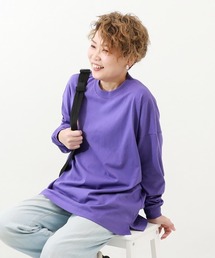 メンズのTシャツ/カットソー（パープル/紫色系・ロング丈