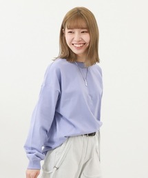 綿100% お洗濯してもよれにくい ビッグシルエット 袖リブ 大人 長袖Tシャツ