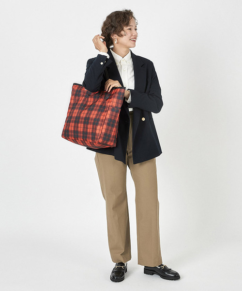LARGE 2 WAY TOTE レッドタータン/ブラック LeSportsac（レスポートサック）の「LARGE 2 WAY TOTE レッド
