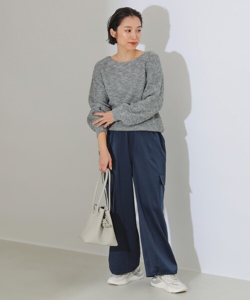 B:MING by BEAMS(ビーミングバイビームス)の「サテン カーゴ パンツ(カーゴパンツ・レディース・オリーブ/ホワイト系その他5/ネイビー・MEDIUM/SMALL)」の17枚目の写真