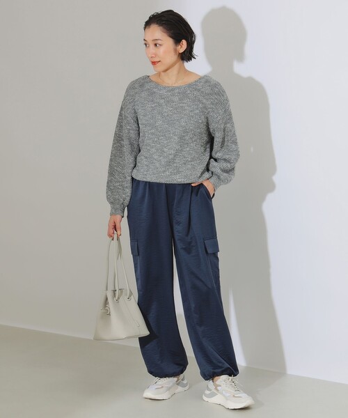 B:MING by BEAMS(ビーミングバイビームス)の「サテン カーゴ パンツ(カーゴパンツ・レディース・オリーブ/ホワイト系その他5/ネイビー・MEDIUM/SMALL)」の19枚目の写真