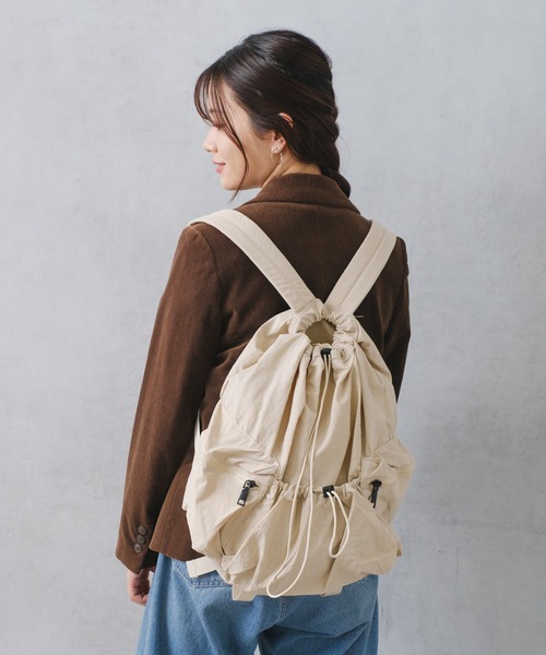 Actually（アクチュアリー）の「くしゅくしゅリュック（バックパック/リュック・レディース・ブラック/ベージュ/ブルー・フリー）」の12枚目の写真